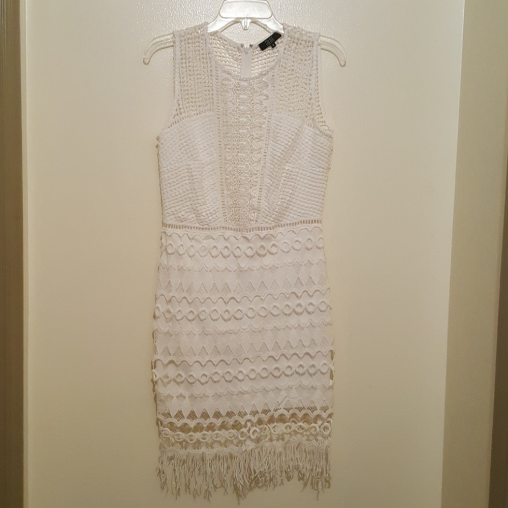GOLDIE netted dress with tassles